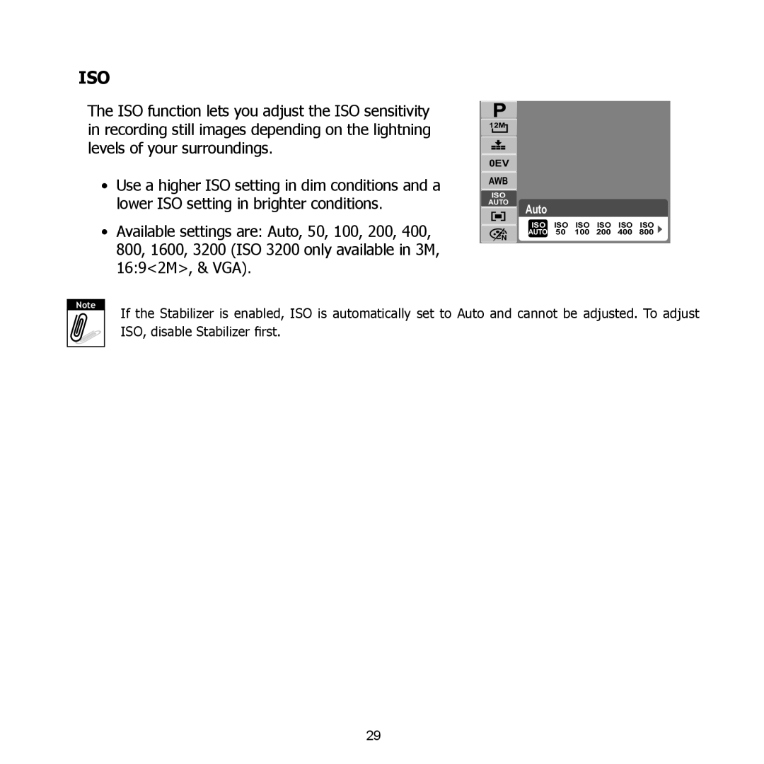 HP PW550 manual Iso 