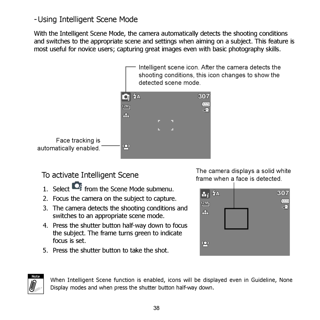 HP PW550 manual Using Intelligent Scene Mode, To activate Intelligent Scene 