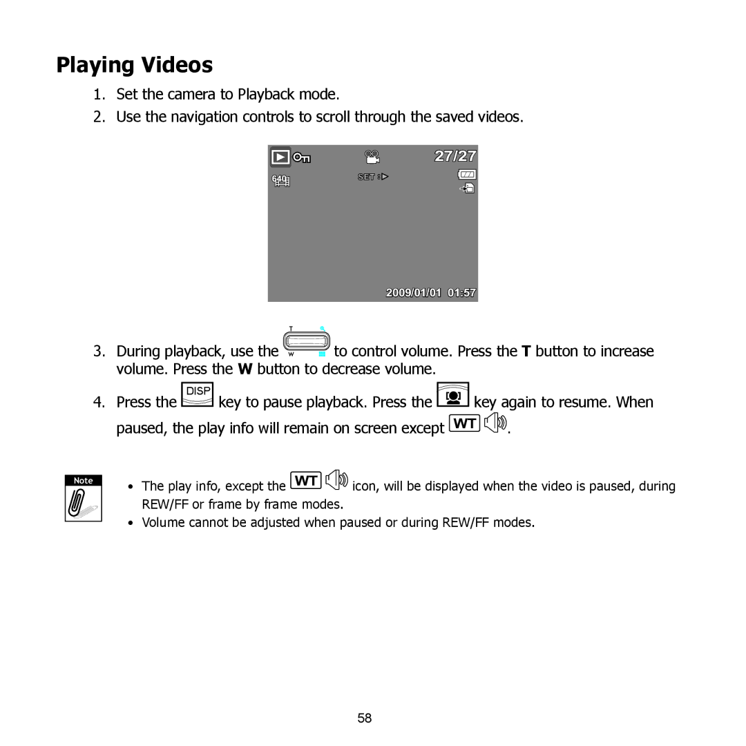 HP PW550 manual Playing Videos 