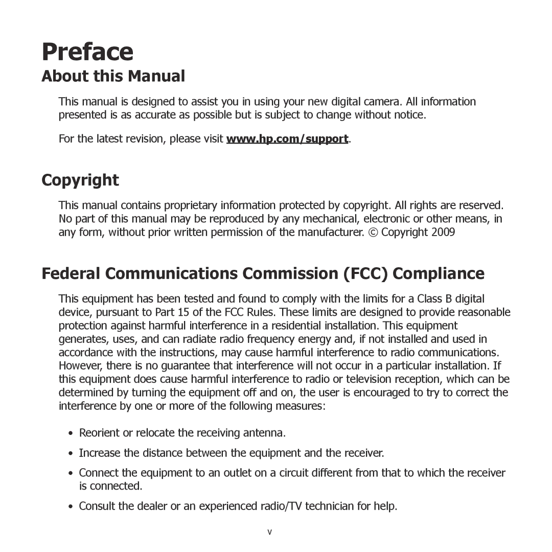 HP PW550 manual About this Manual, Copyright, Federal Communications Commission FCC Compliance 