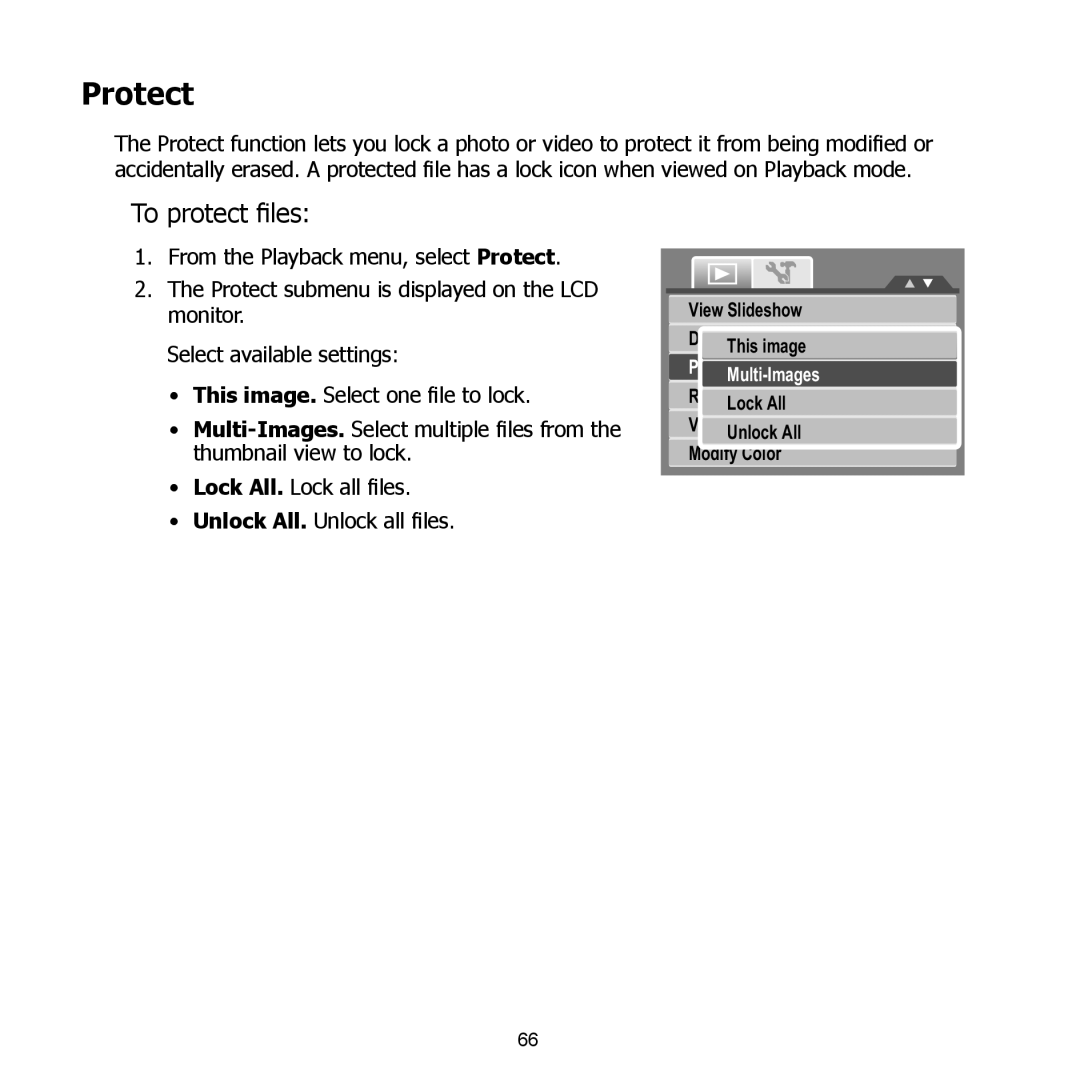 HP PW550 manual Protect, To protect files 