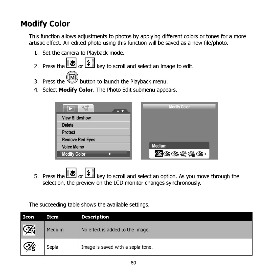 HP PW550 manual Modify Color 