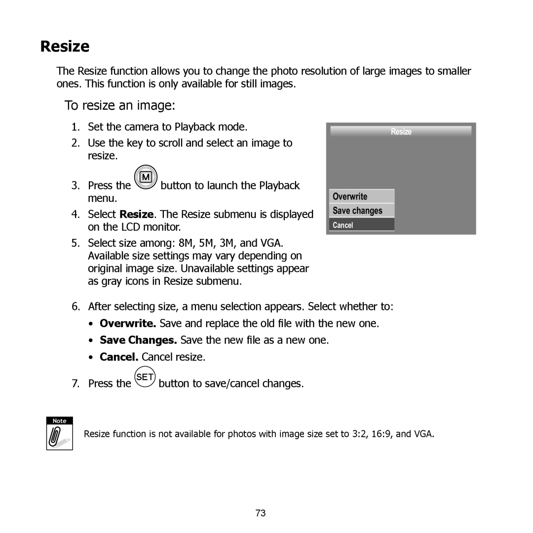 HP PW550 manual Resize, To resize an image 