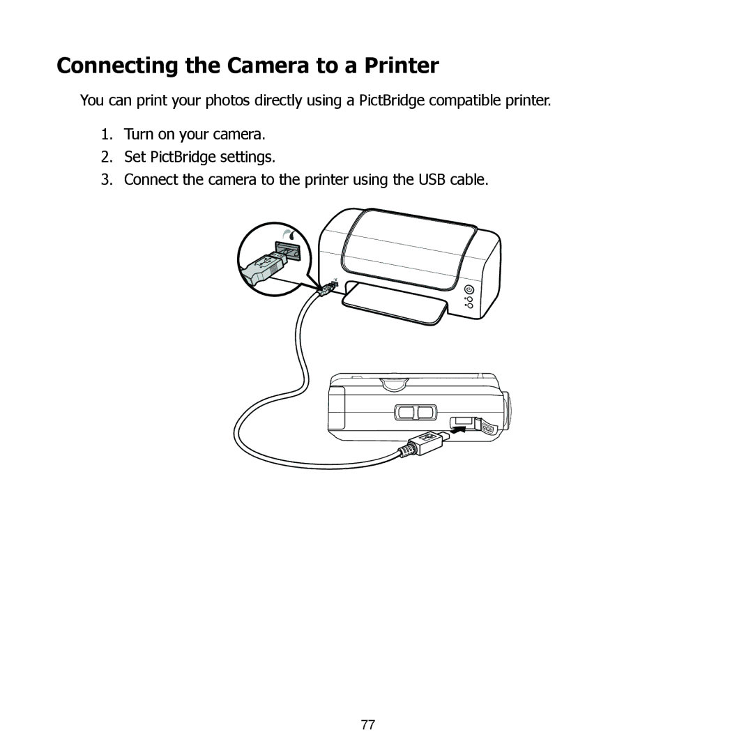 HP PW550 manual Connecting the Camera to a Printer 