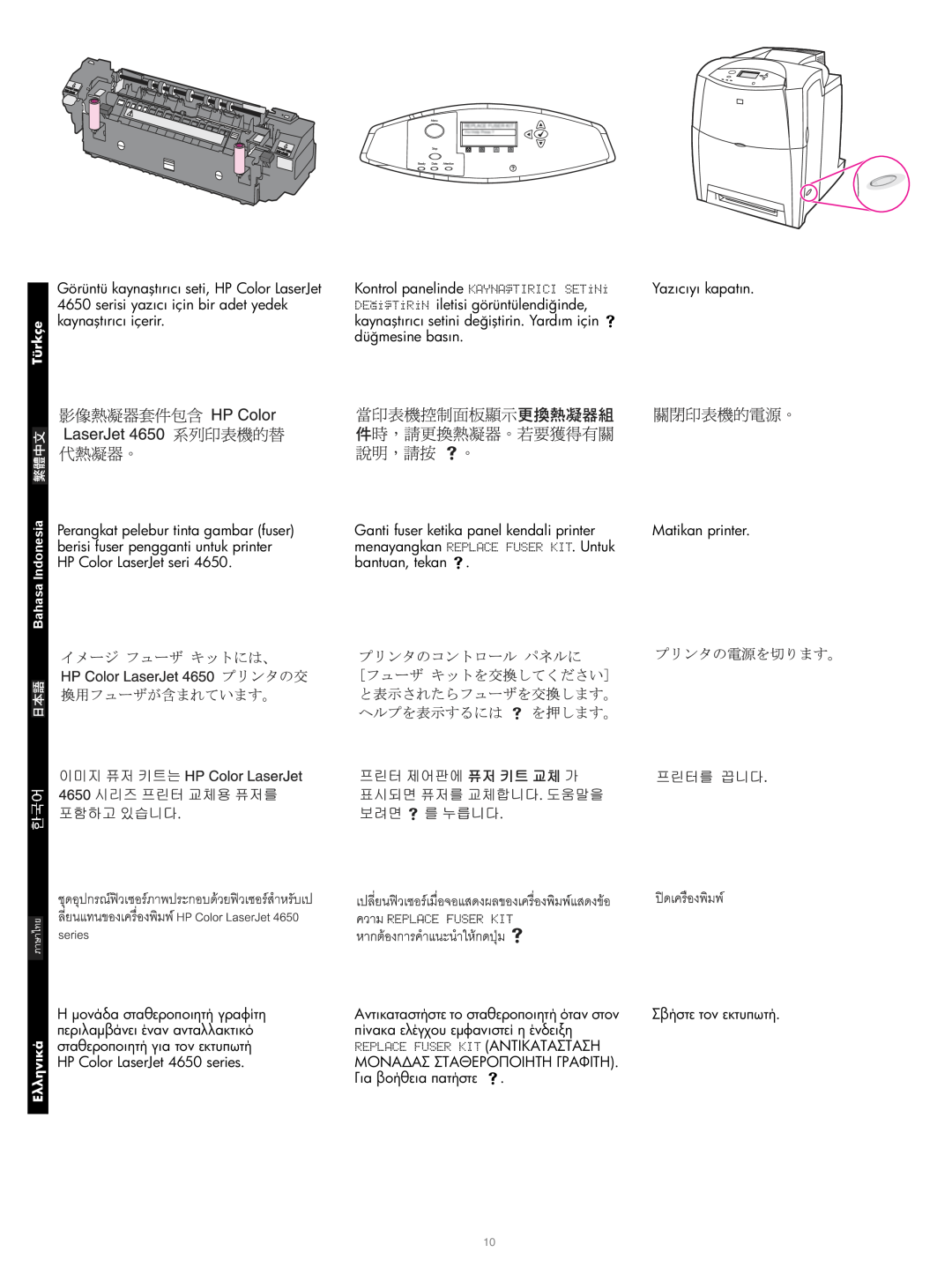 HP Q3676A 110V Image Fuser Kit, Q3677A 220V Image Fuser Kit, Q3675A Image Transfer Kit manual µ HP Color LaserJet 4650 series 