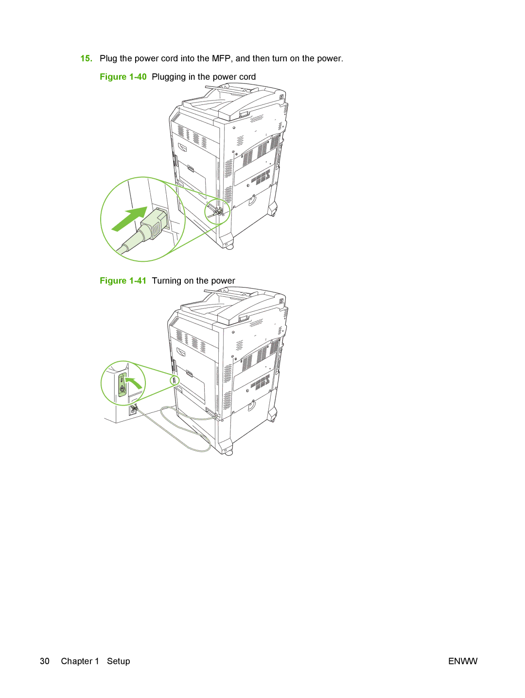 HP Q3701 manual 41Turning on the power Setup 