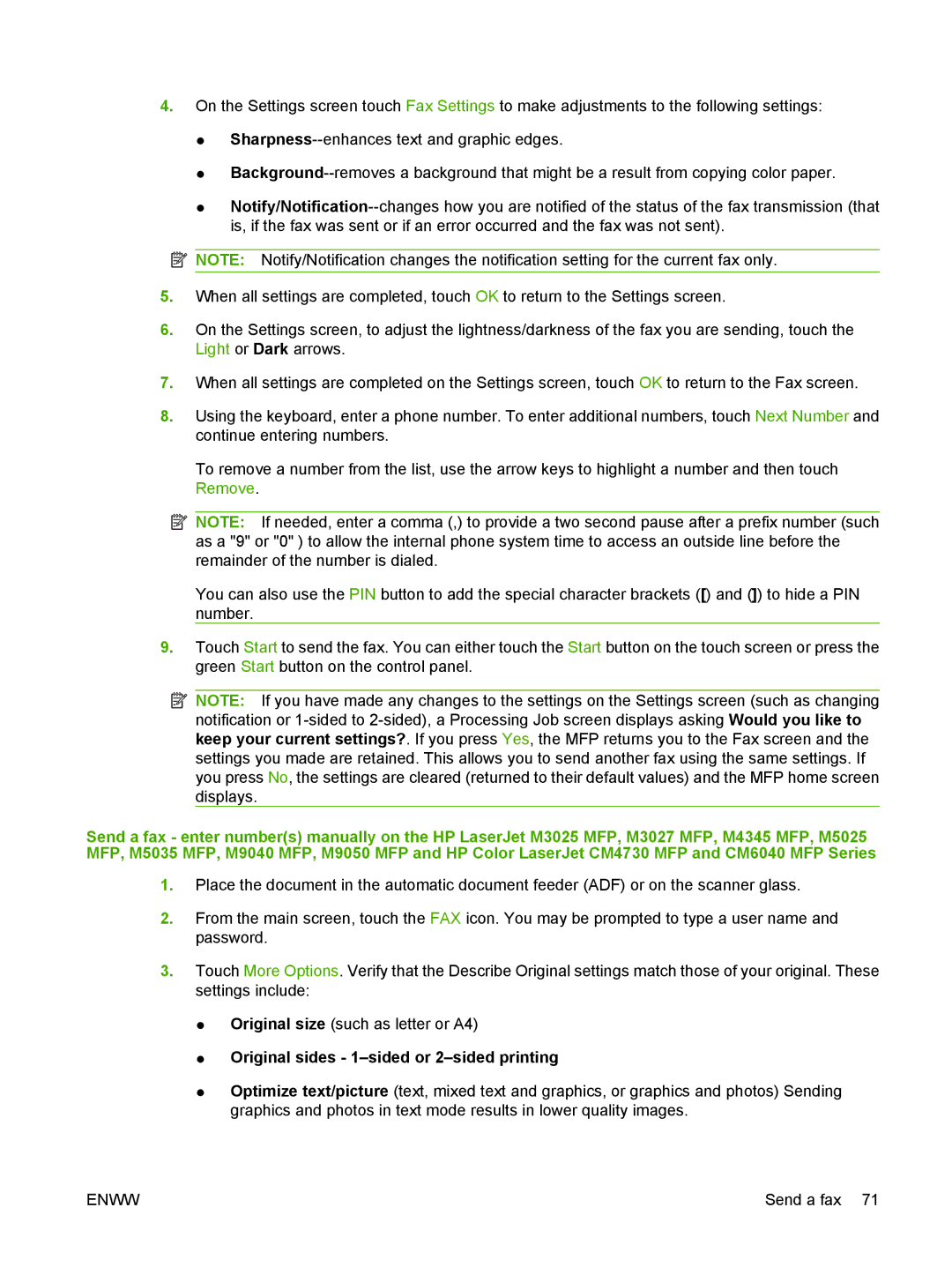 HP Q3701 manual Original sides 1-sided or 2-sided printing 