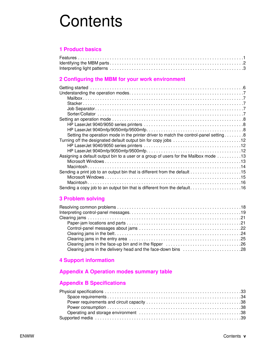 HP Q5693A manual Contents 