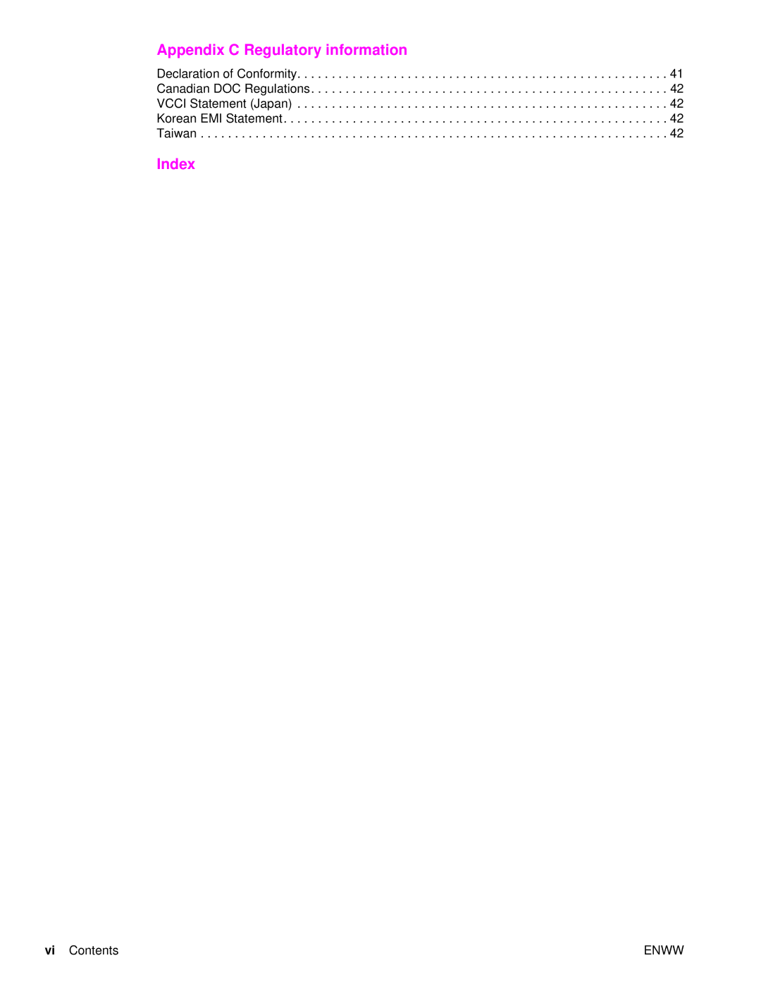 HP Q5693A manual Index 