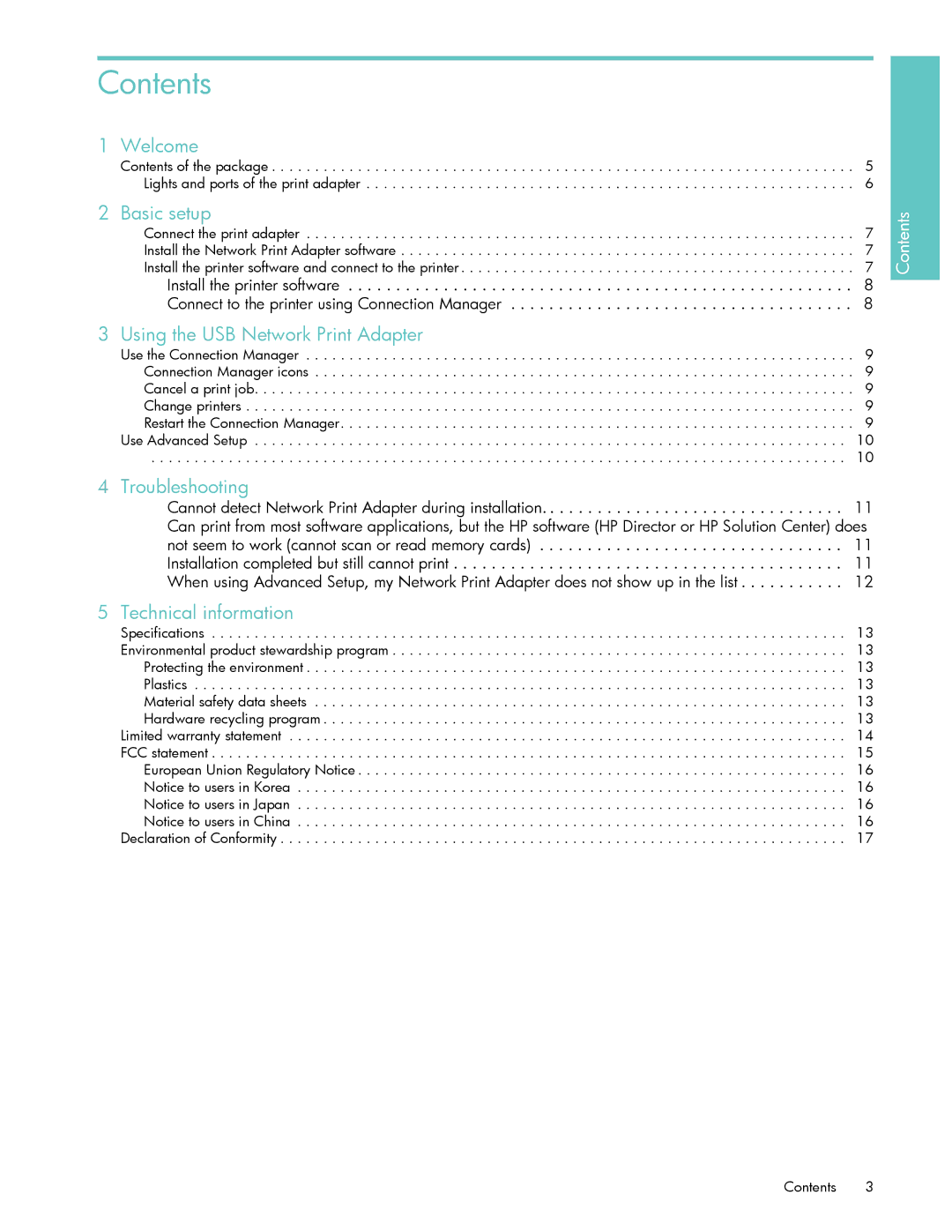 HP Q6275A manual Contents 