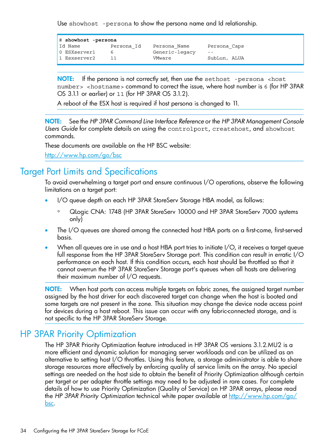 HP QR516B manual Target Port Limits and Specifications 