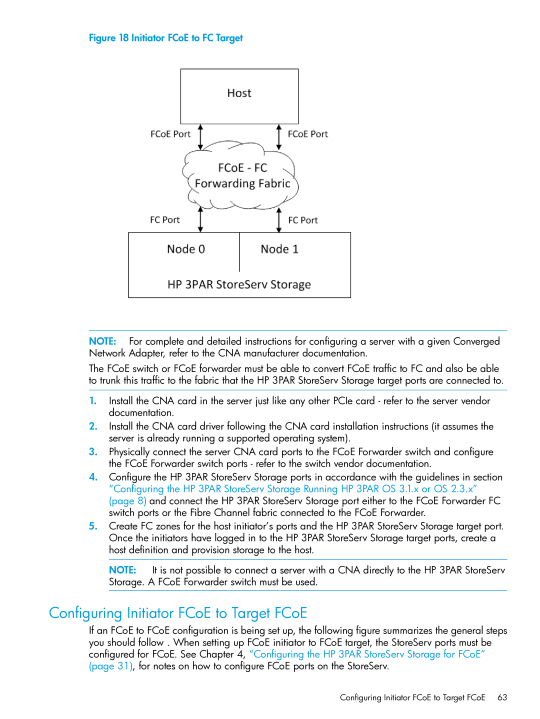 HP QR516B manual Configuring Initiator FCoE to Target FCoE, Initiator FCoE to FC Target 