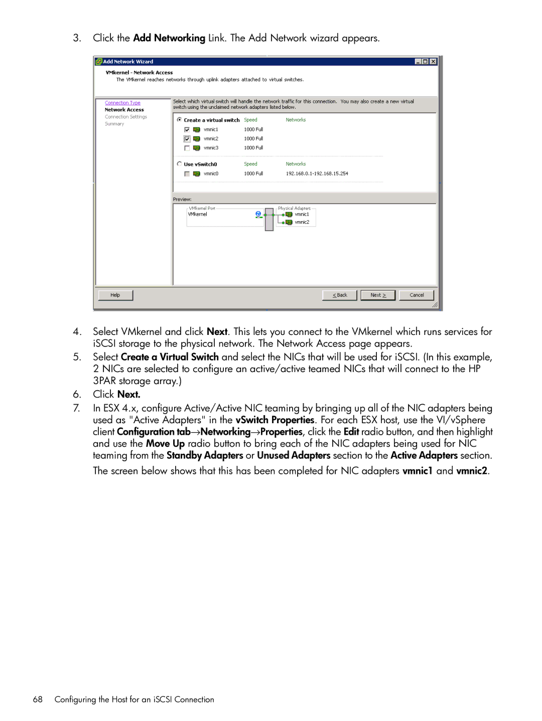 HP QR516B manual Configuring the Host for an iSCSI Connection 