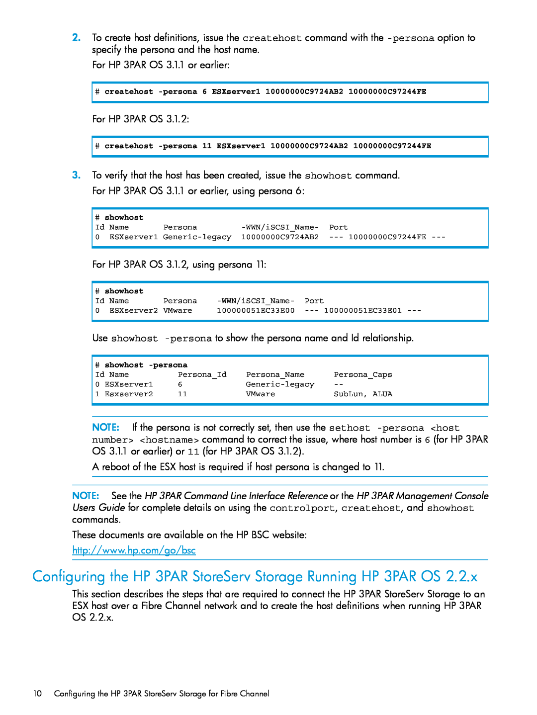 HP QR516B manual Configuring the HP 3PAR StoreServ Storage Running HP 3PAR OS 