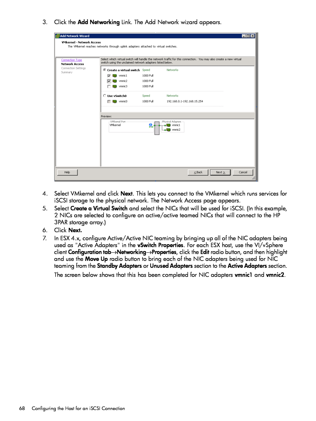 HP QR516B manual Click the Add Networking Link. The Add Network wizard appears 