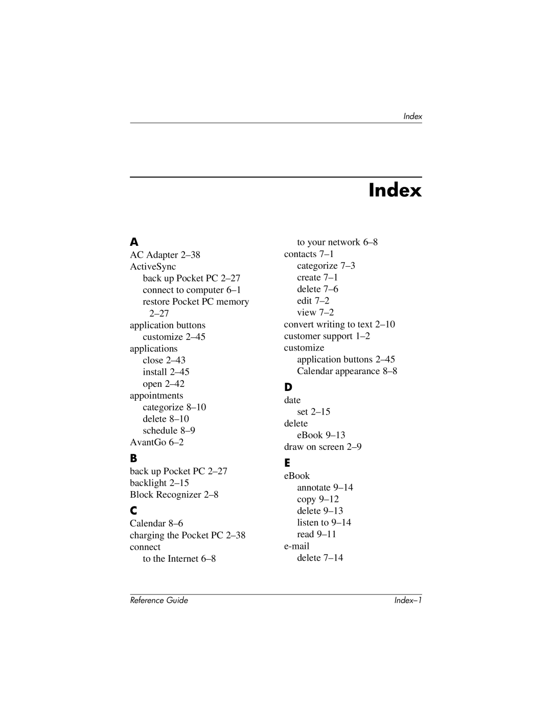 HP QuickSpecs h5400 manual Index 