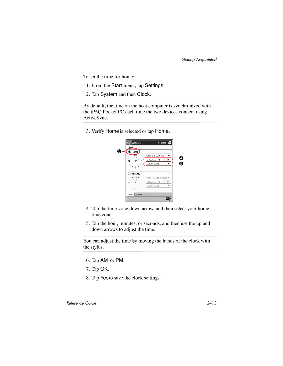 HP QuickSpecs h5400 manual Tap System, and then Clock 