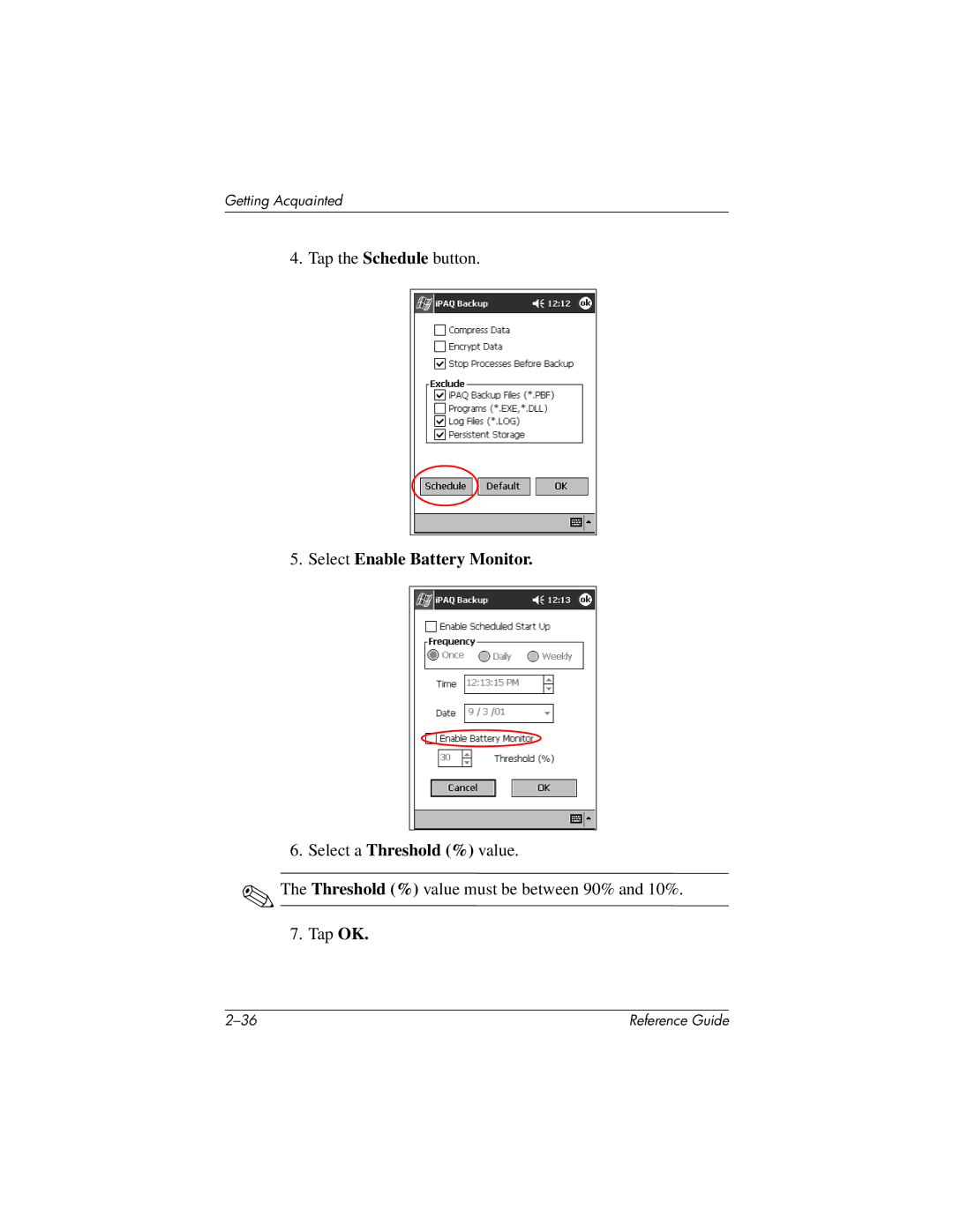 HP QuickSpecs h5400 manual Select Enable Battery Monitor 