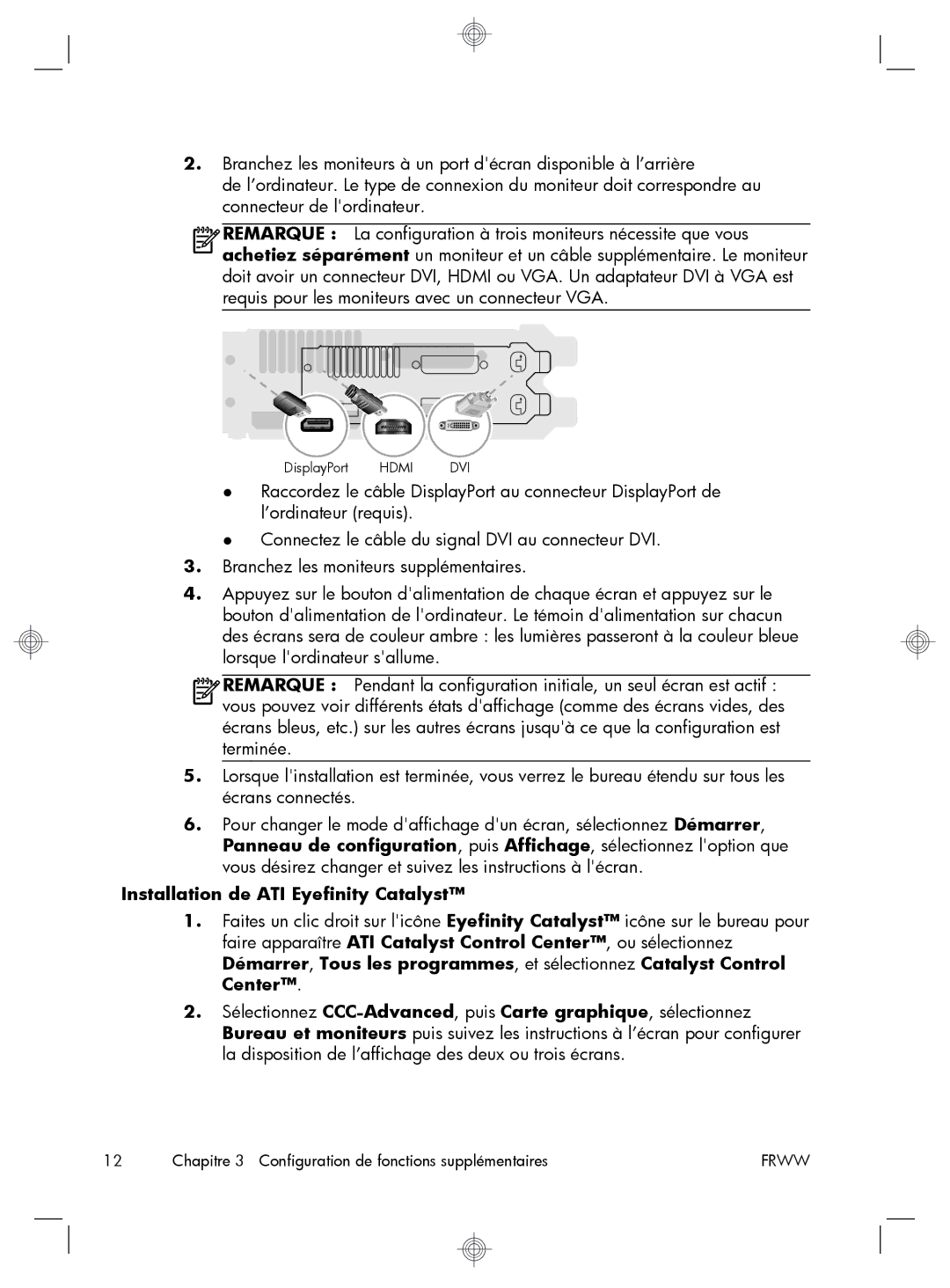 HP QW694AA, P7-1241, P7-1269c, P7-1234, H8-1237C, P7-1240, EH81220, H8-1214, H2U34US manual Installation de ATI Eyefinity Catalyst 