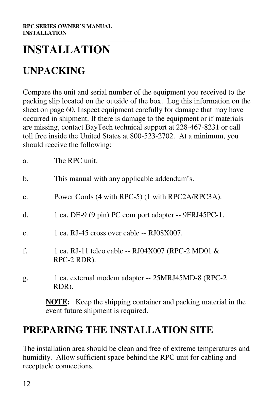 HP R-2 RDR, R-2A, R-2 MD01, R-3A manual Unpacking, Preparing the Installation Site 