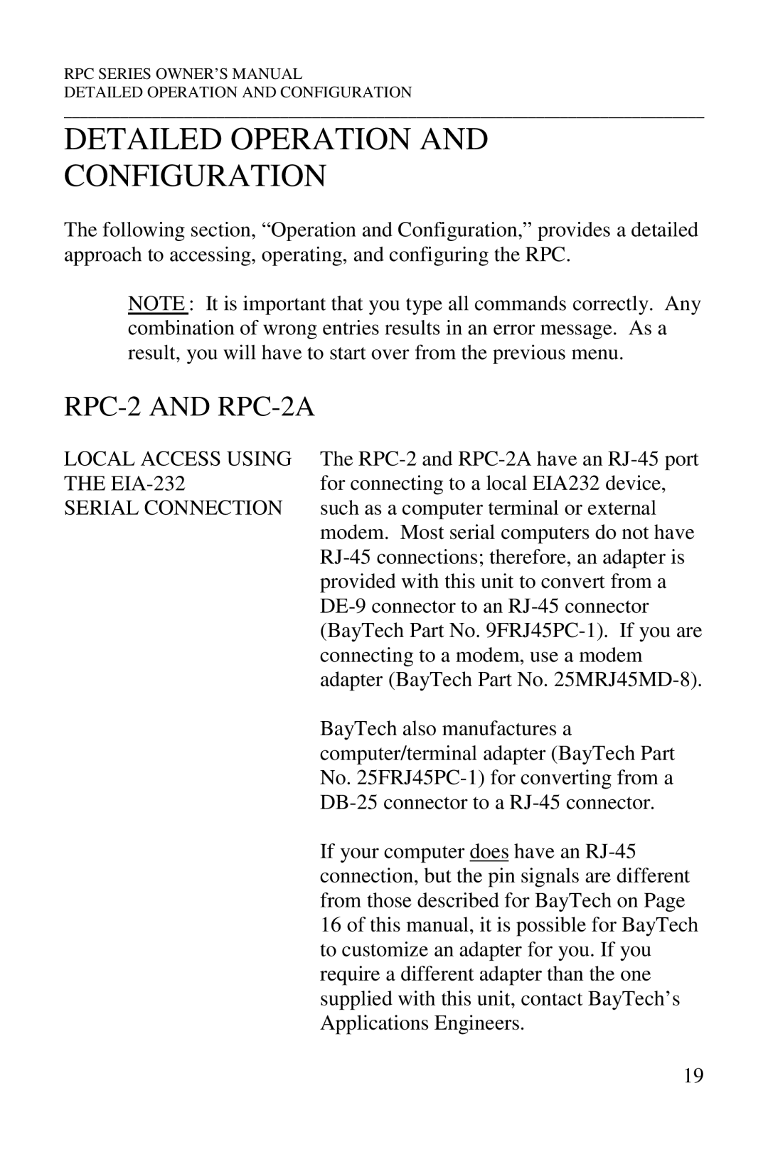 HP R-2 MD01, R-2A, R-3A, R-2 RDR manual Detailed Operation Configuration, RPC-2 and RPC-2A 