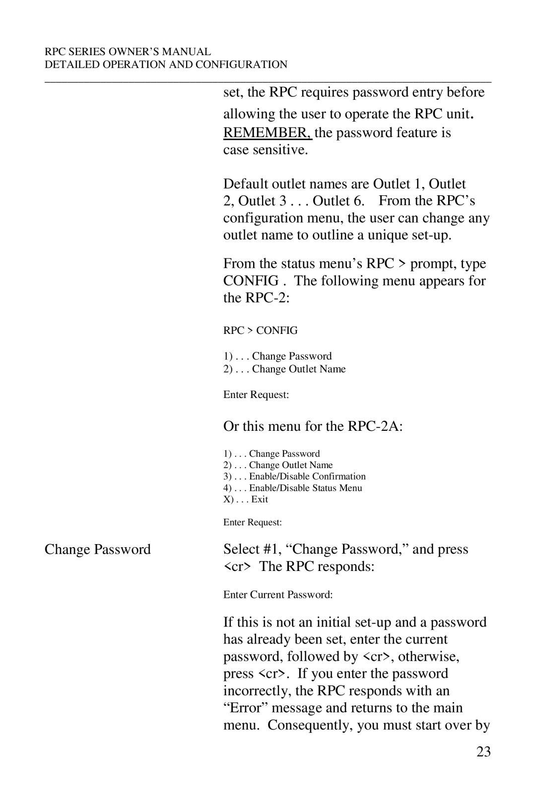 HP R-2A, R-2 MD01, R-3A, R-2 RDR manual Select #1, Change Password, and press 