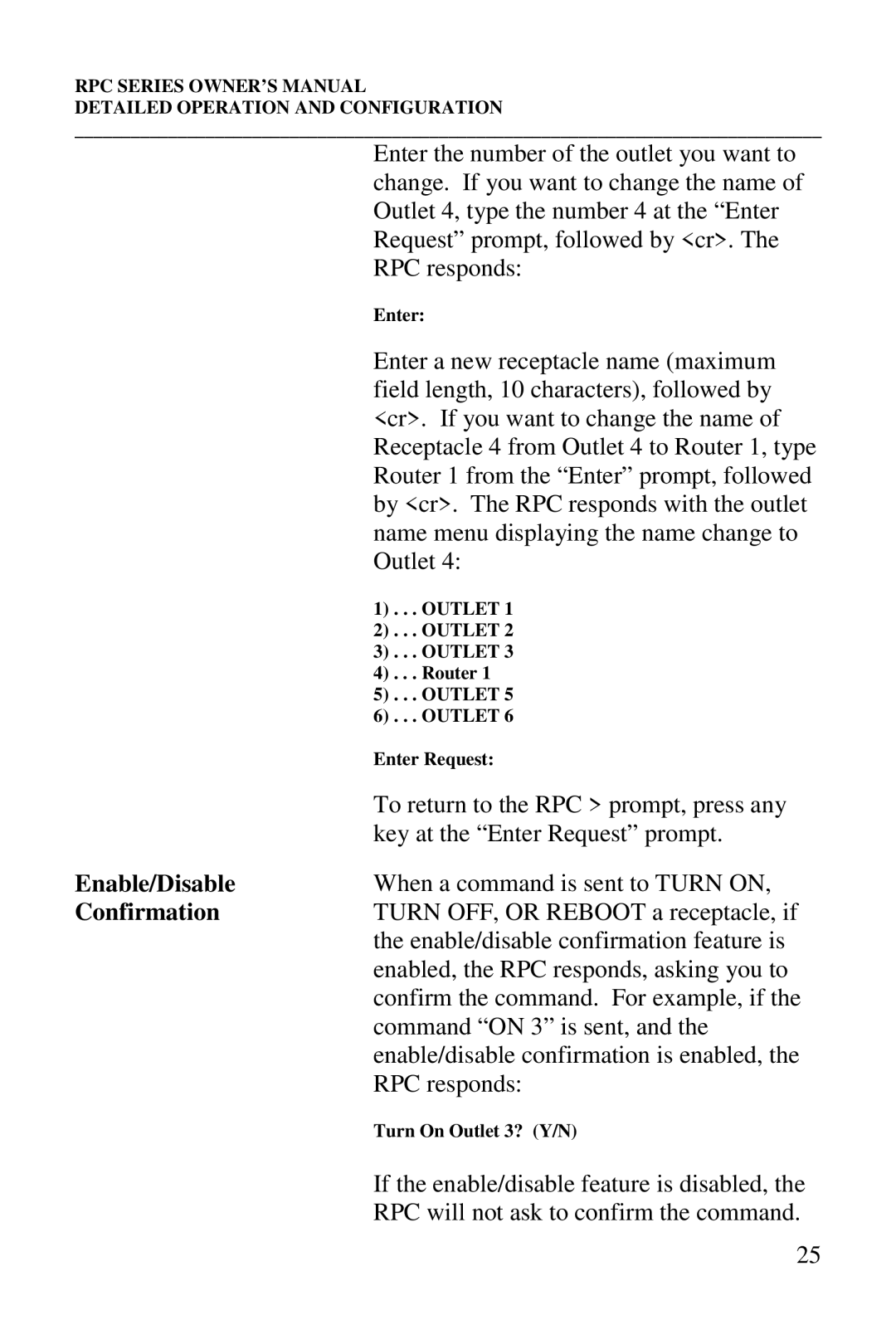 HP R-3A, R-2A, R-2 MD01, R-2 RDR manual To return to the RPC prompt, press any, Key at the Enter Request prompt 