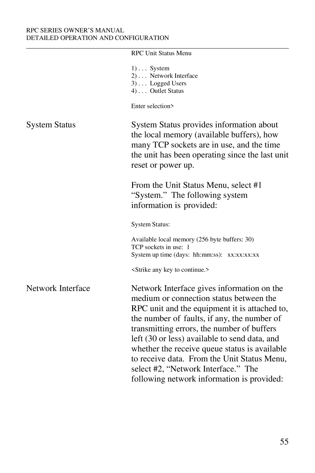 HP R-3A, R-2A, R-2 MD01, R-2 RDR manual System Status 