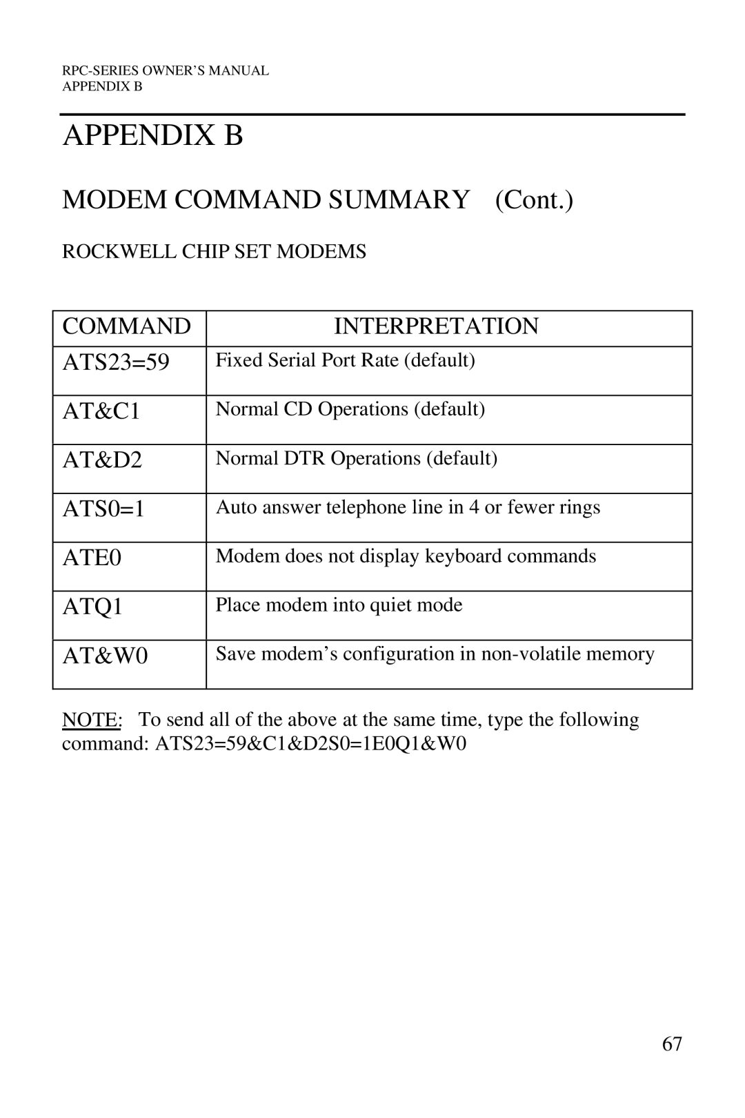 HP R-2 RDR, R-2A, R-2 MD01, R-3A manual Rockwell Chip SET Modems, Save modem’s configuration in non-volatile memory 