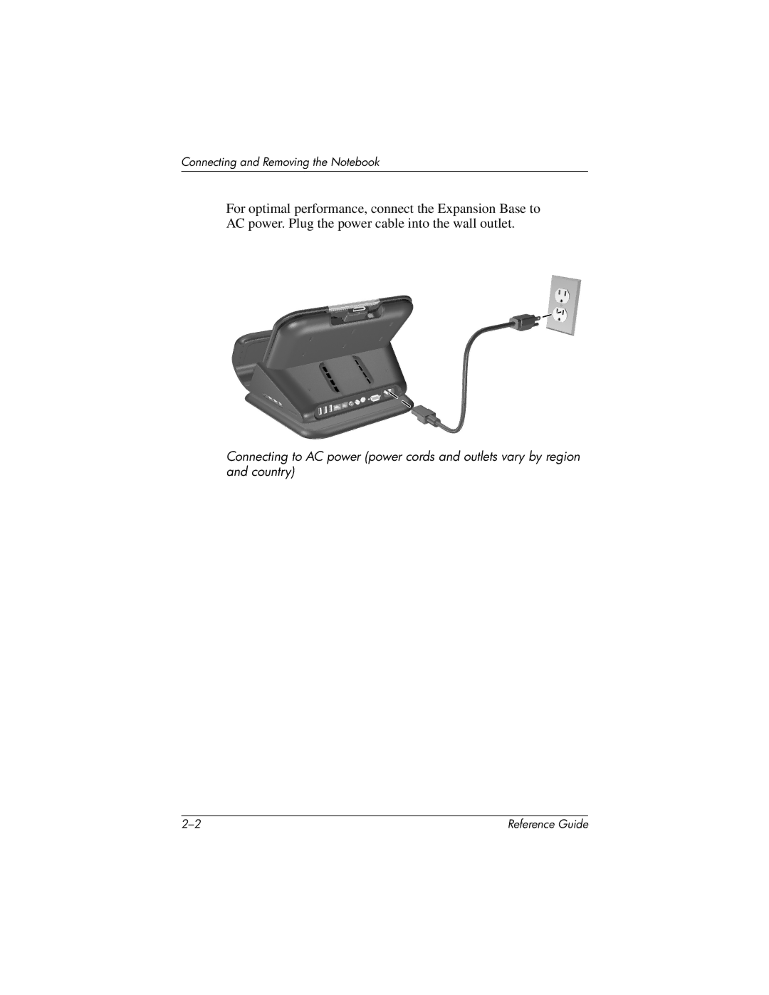 HP R3004US, R3065US, R3070US, R3060US, R3050US, R3056RS, R3050EA, R3060EA, R3057EA, R3040EA Connecting and Removing the Notebook 