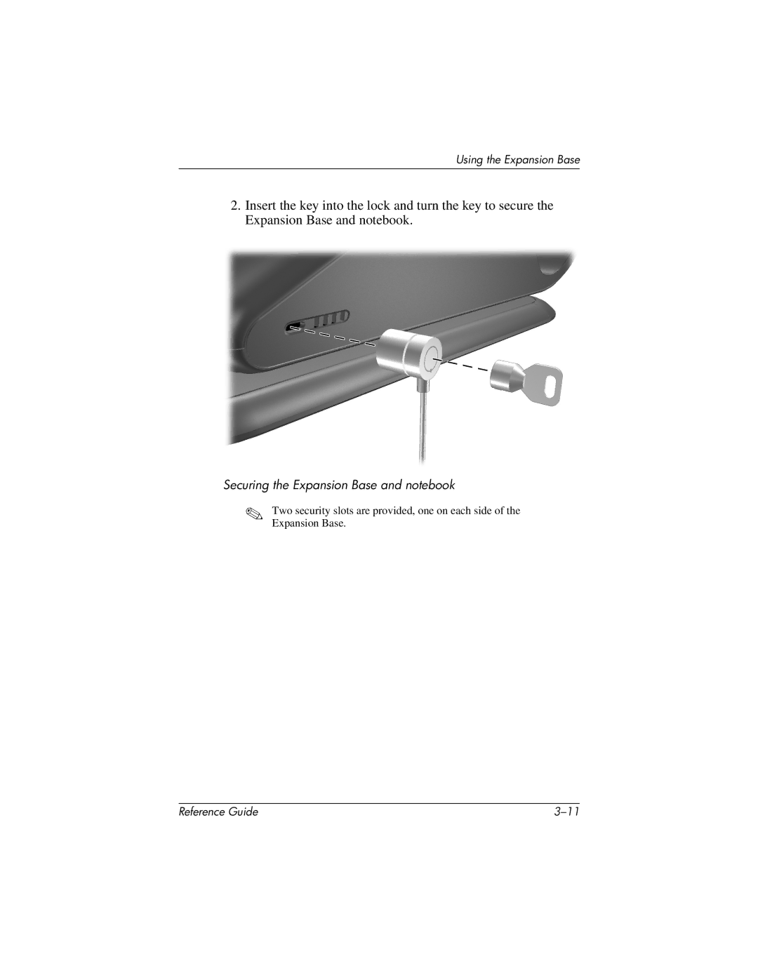 HP R3023AP, R3065US, R3070US, R3060US, R3050US, R3056RS, R3050EA, R3060EA, R3057EA, R3001 Securing the Expansion Base and notebook 