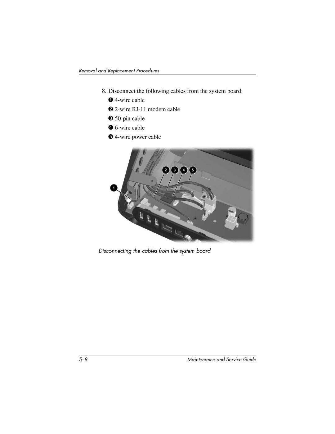 HP R3009AP, R3065US, R3070US, R3060US, R3050US, R3056RS, R3050EA, R3060EA, R3057EA Disconnecting the cables from the system board 