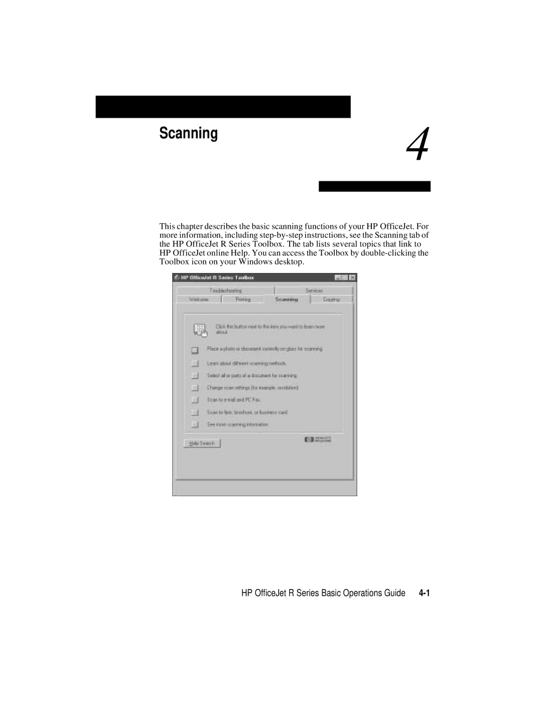 HP r65, r40 manual Scanning 