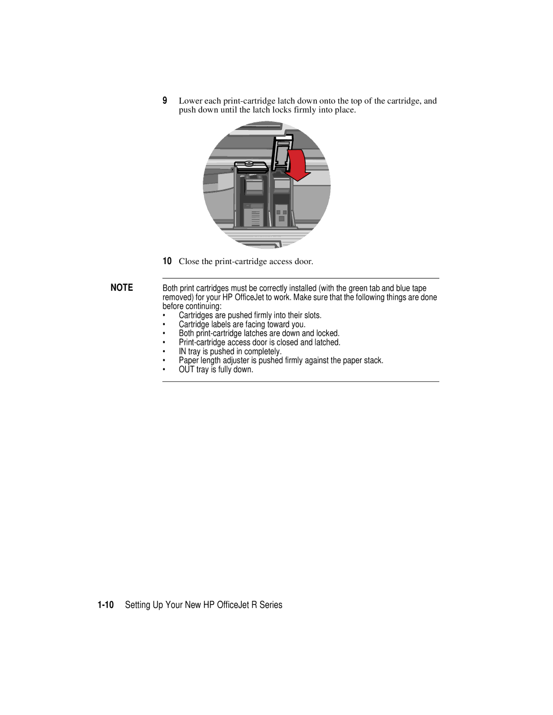 HP r45, r65 manual 10Setting Up Your New HP OfficeJet R Series 