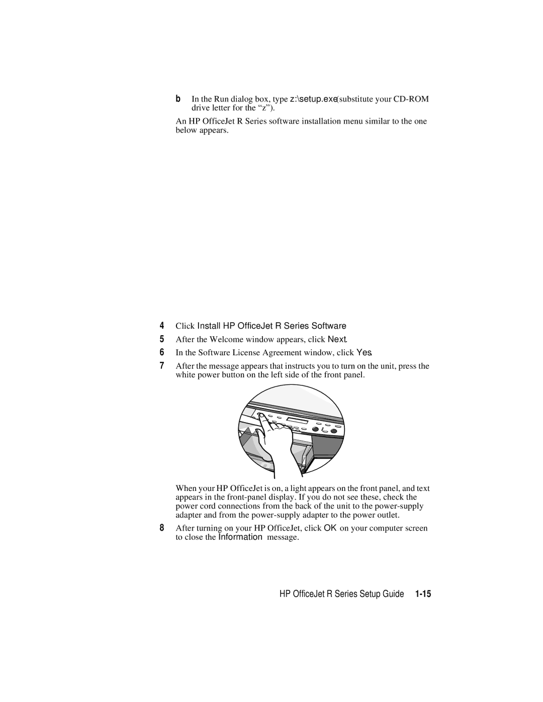 HP r65, r45 manual Click Install HP OfficeJet R Series Software 