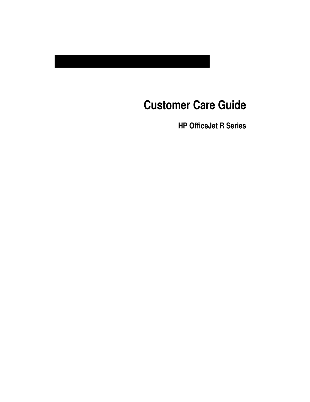 HP r65, r45 manual Customer Care Guide, HP OfficeJet R Series 