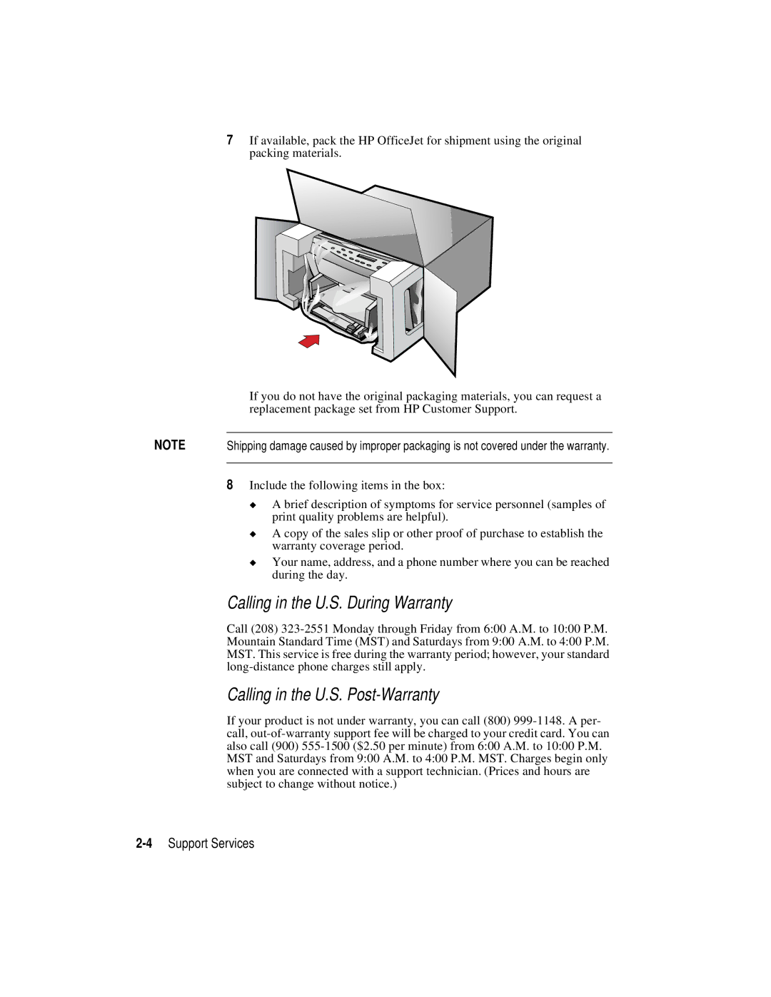 HP r45, r65 manual Calling in the U.S. During Warranty 