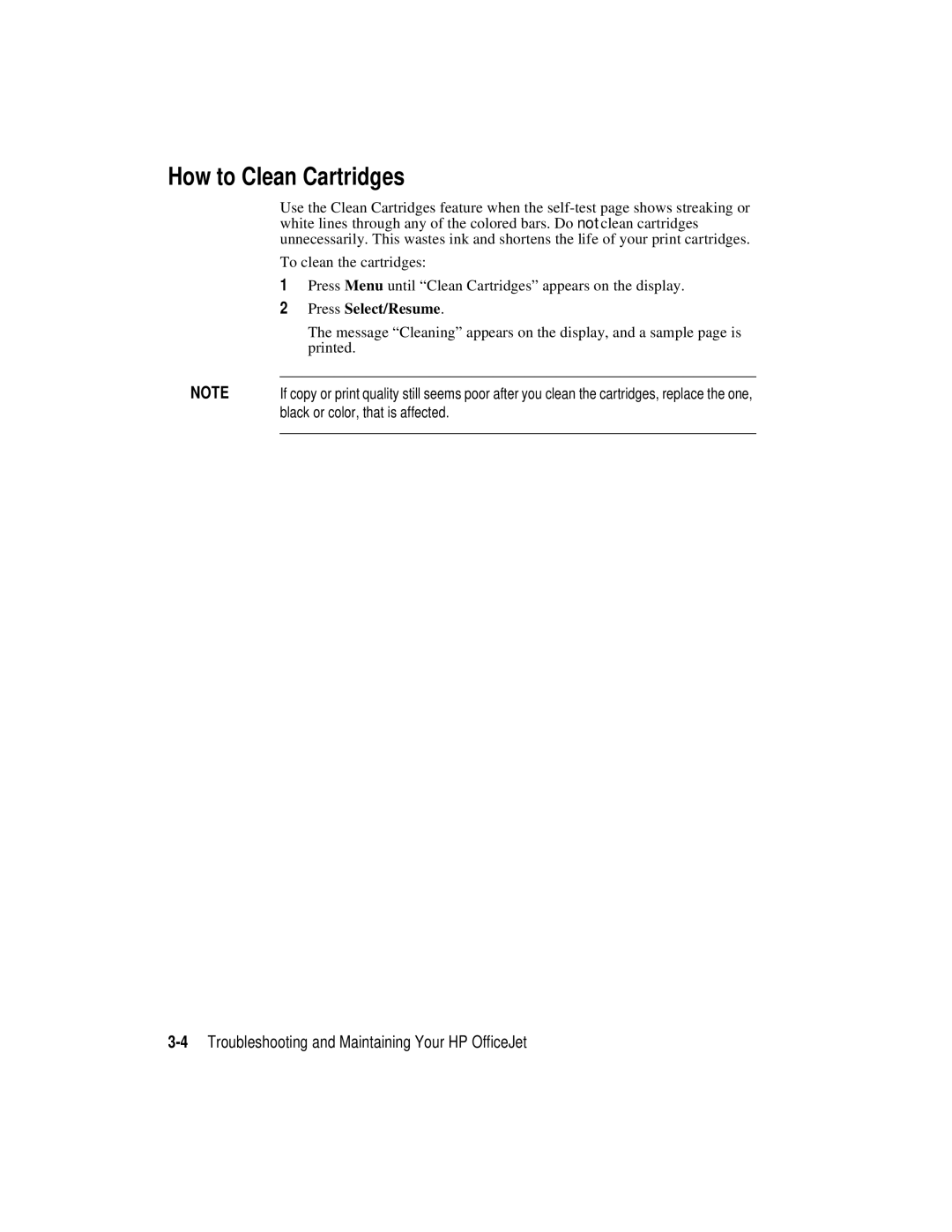 HP r45, r65 manual How to Clean Cartridges 