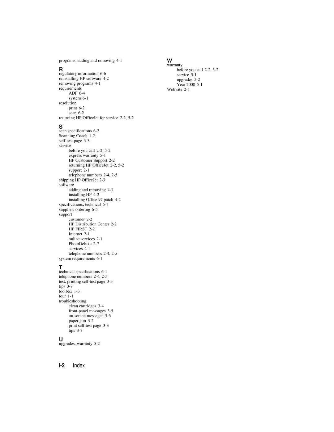 HP r45, r65 manual 2Index 