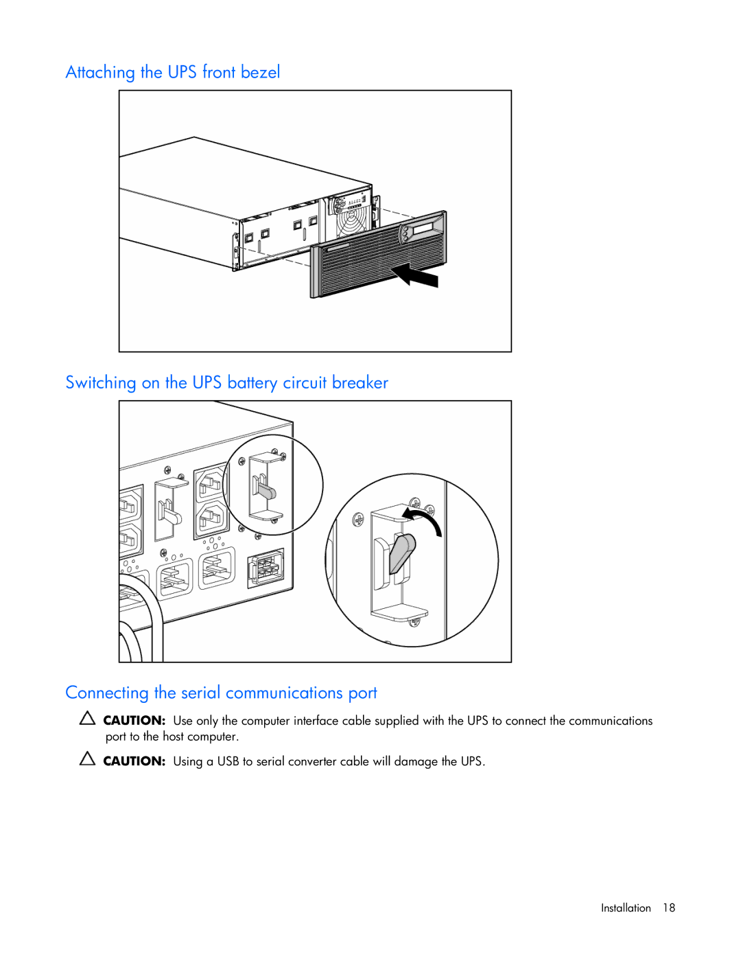 HP R5500 manual Installation 