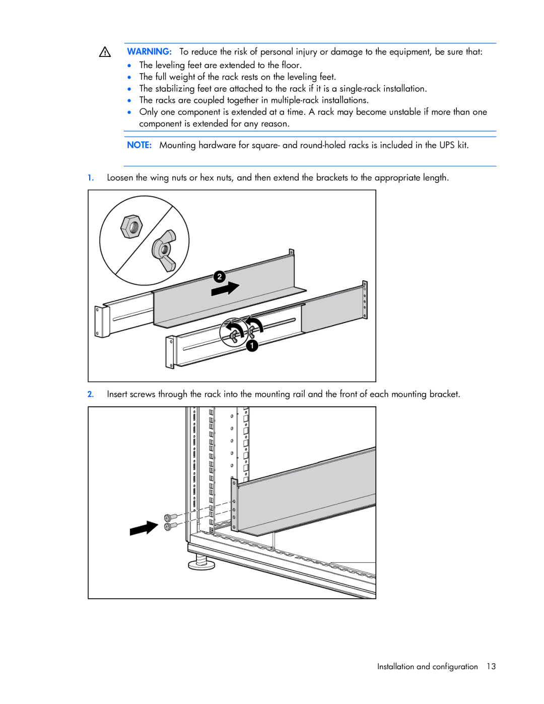 HP R7000 manual Installation and configuration 