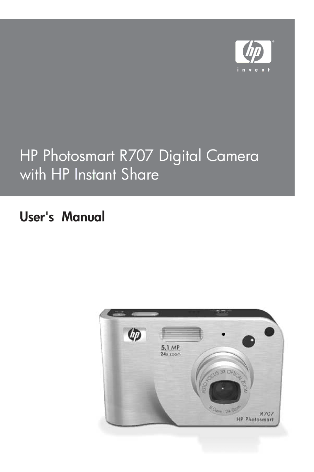 HP manual HP Photosmart R707 Digital Camera with HP Instant Share 