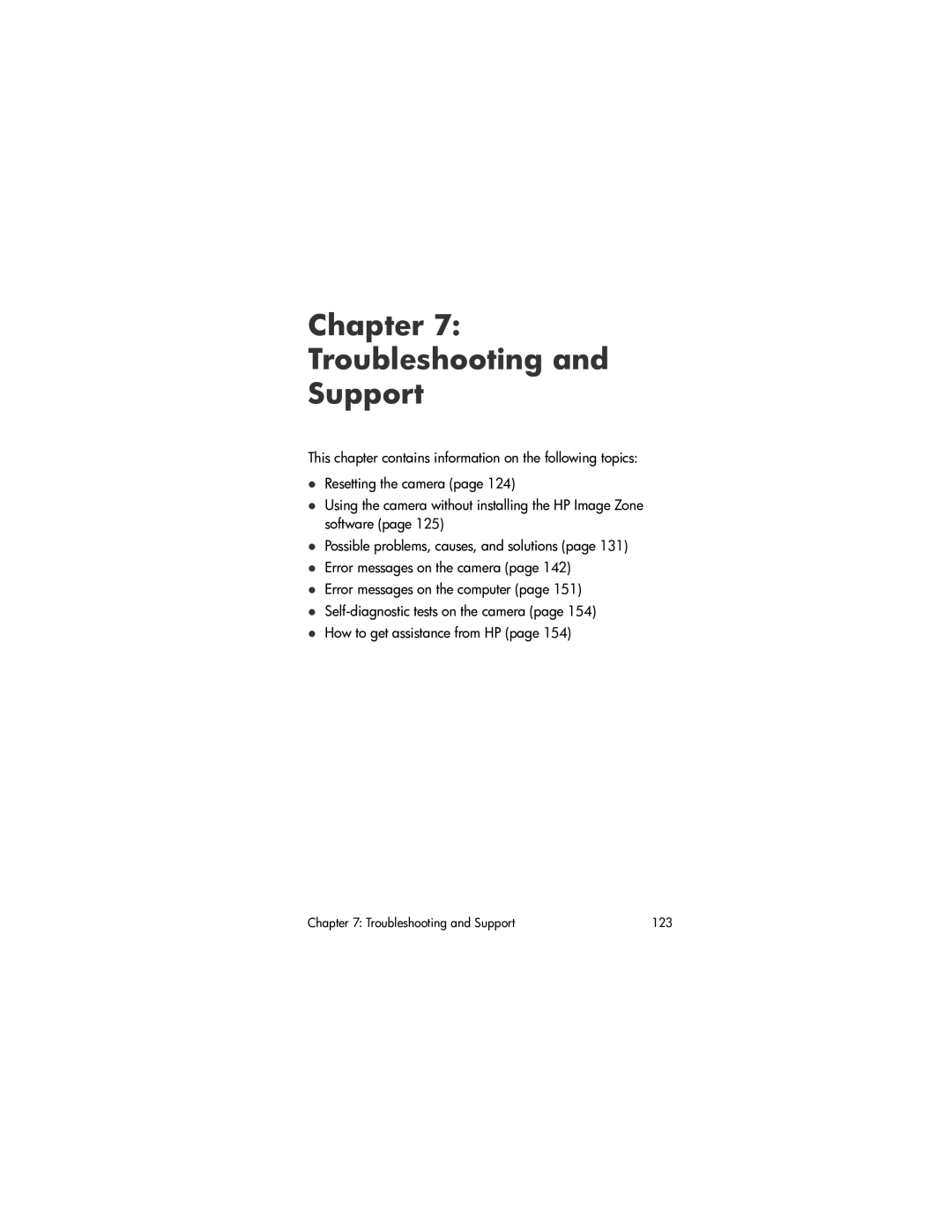 HP R707 manual Chapter Troubleshooting Support 