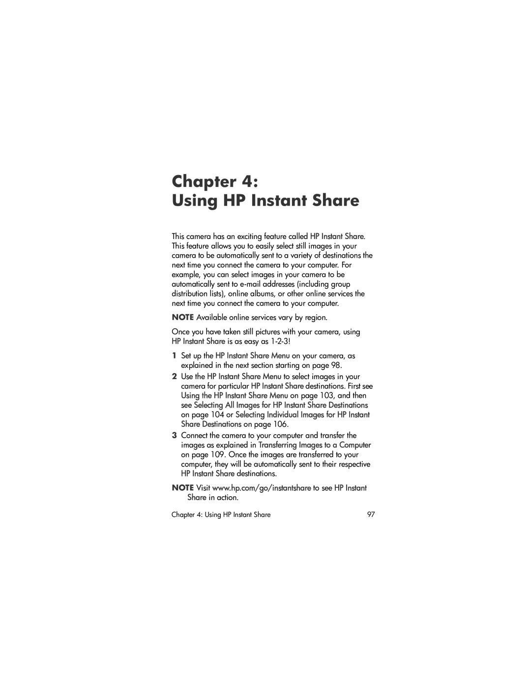 HP R707 manual Chapter Using HP Instant Share 