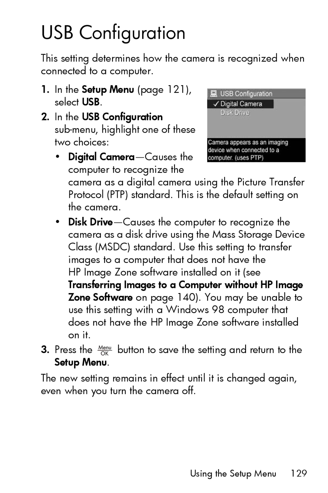 HP R717 manual USB Configuration 