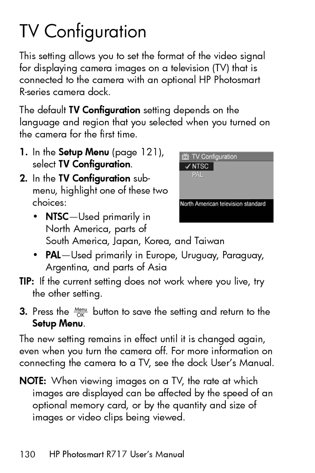 HP R717 manual TV Configuration 