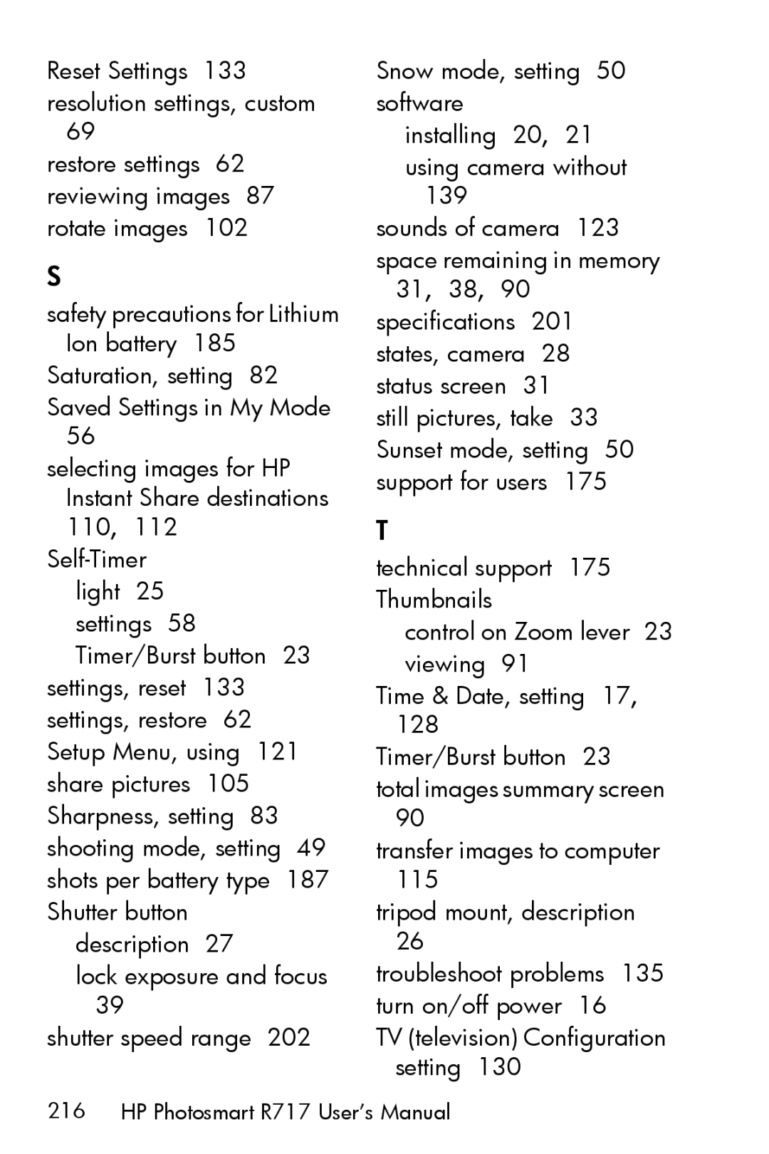 HP R717 manual Installing 20, 21 using camera without 