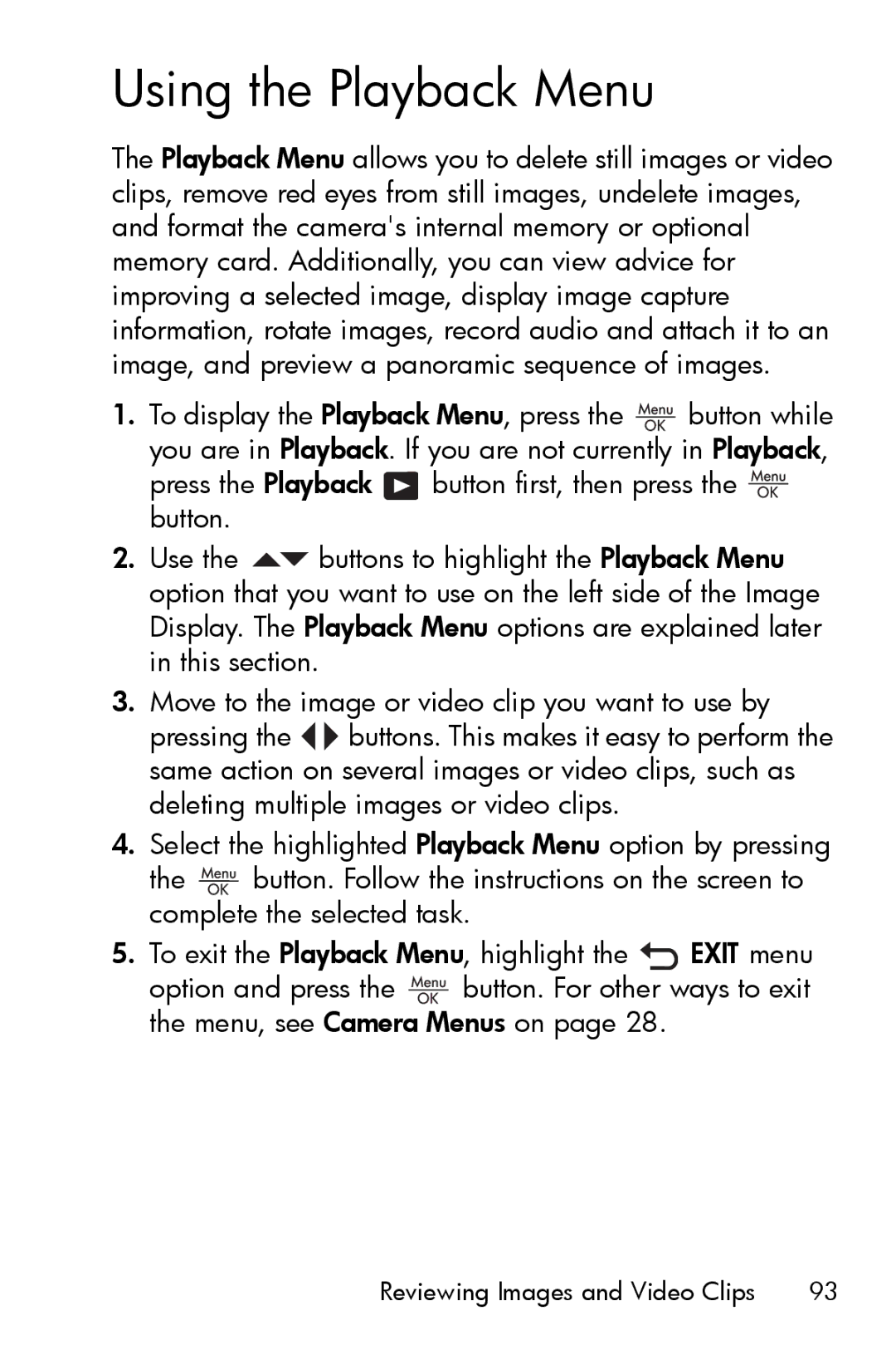 HP R717 manual Using the Playback Menu 