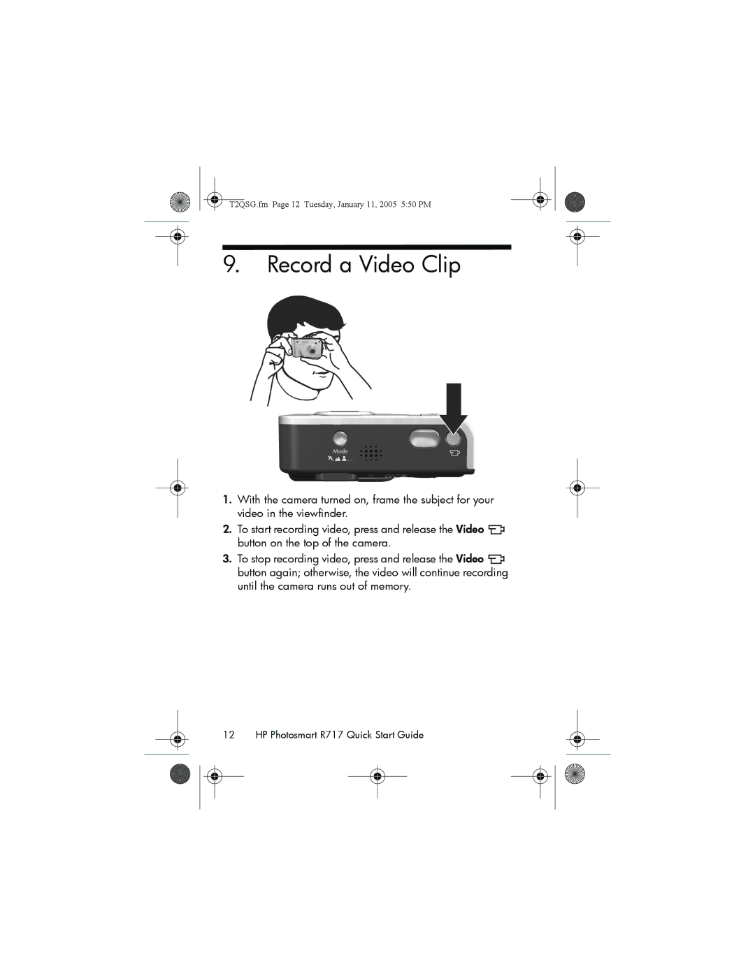 HP R717 manual Record a Video Clip 