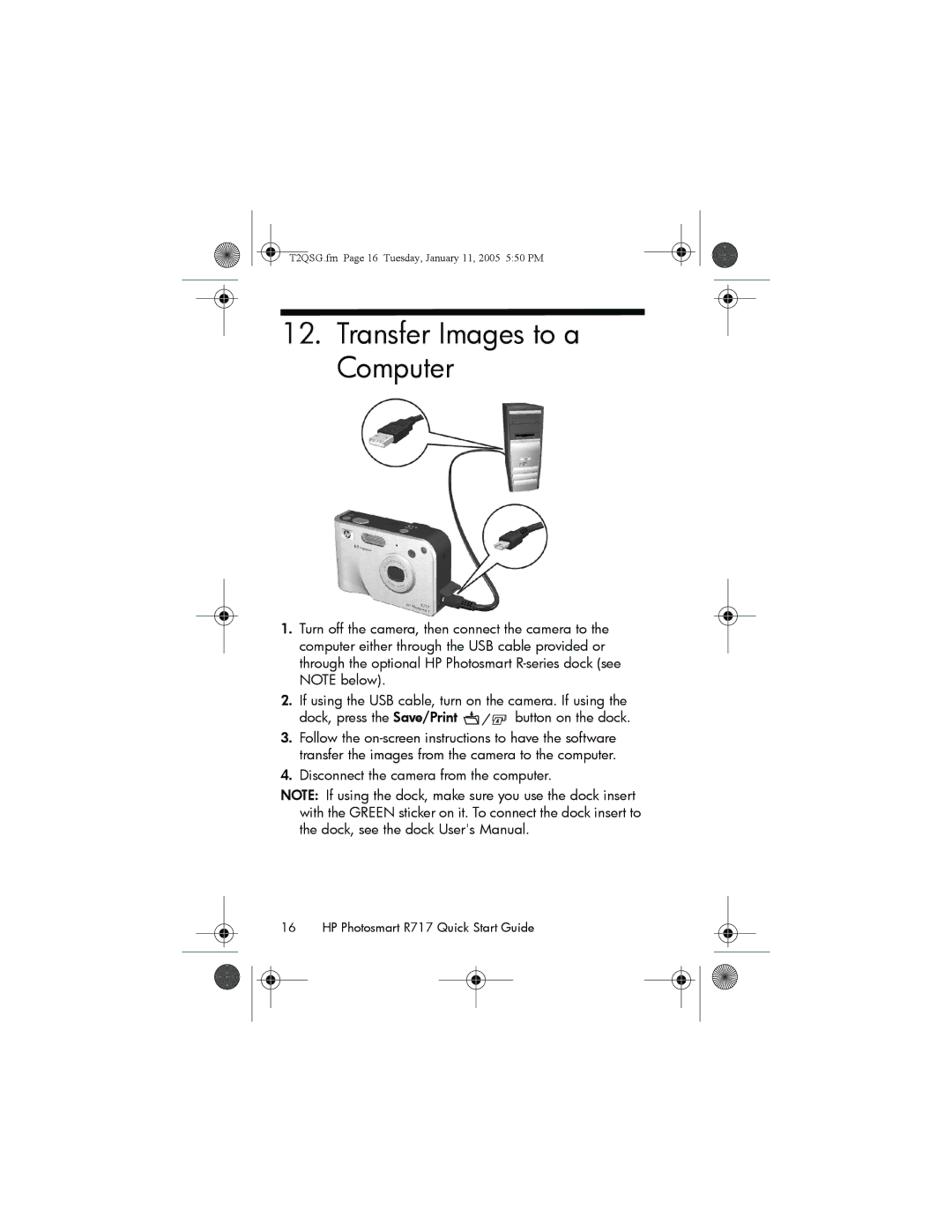 HP R717 manual Transfer Images to a Computer 